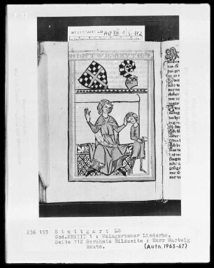 Weingartner Liederhandschrift — Herr Hartwig Raute, Folio 112recto