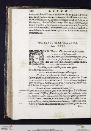 Cap. XVII: De circo Neapolitano