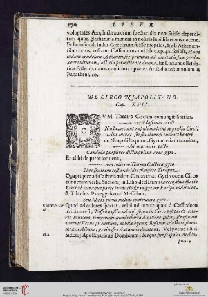 Cap. XVII: De circo Neapolitano