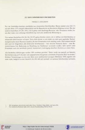 Zu den chinesischen Inschriften