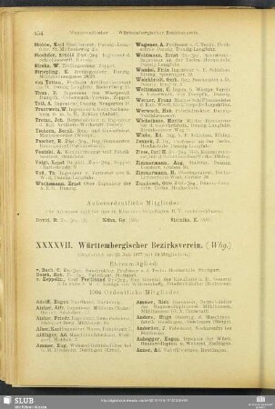 XXXXVII. Württembergischer Bezirksverein.