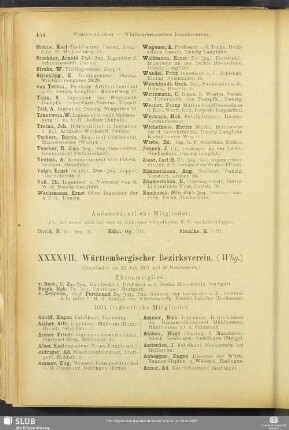 XXXXVII. Württembergischer Bezirksverein.