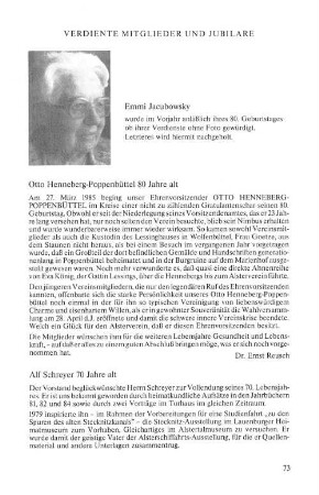 Verdiente Mitglieder und Jubilare