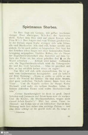 Spielmanns Sterben