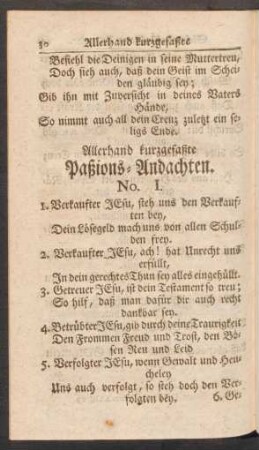 Allerhand kurzgefaßte Paßions-Andachten.