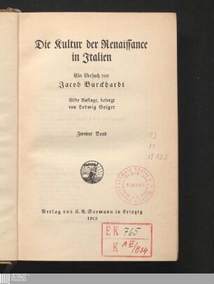 2: Kultur der Renaissance in Italien : ein Versuch