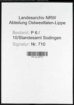 Sterberegister Standesamt Herne-Sodingen (III)
