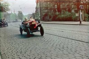 Oldtimer auf der Antonstraße, Nähe Neustädter Bahnhof zur Veteranenrallye in Dresden 1962