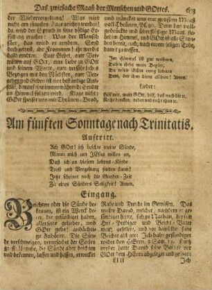 Am fünften Sonntage nach Trinitatis