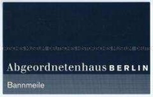 Informationsprospekt des Abgeordnetenhauses in Berlin über die "Bannmeile"