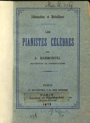 Les pianistes célèbres, silhouettes et médaillons