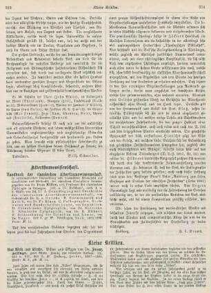 313-318 Kleine Kritiken