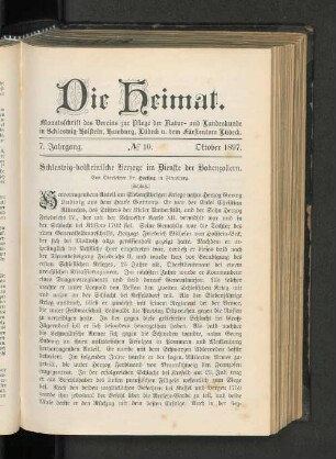 7. Jahrgang. No. 10. Oktober 1897.