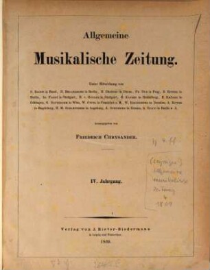 Allgemeine musikalische Zeitung. 4. 1869