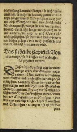 Das siebende Capittel/ Von ordenunge/ so in keuffen und verkeuffen sol gehalten werden.