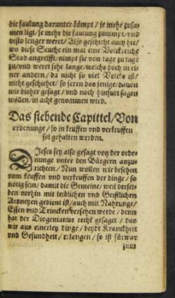 Das siebende Capittel/ Von ordenunge/ so in keuffen und verkeuffen sol gehalten werden.