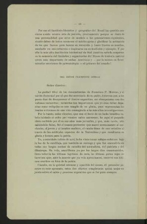 [Discurso] del señor Clemente Onelli