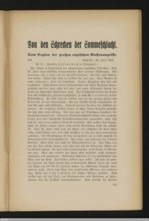 Von den Schrecken der Sommeschlacht