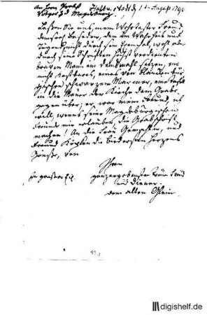 1: Brief von Johann Wilhelm Ludwig Gleim an Gotthilf Sebastian Rötger