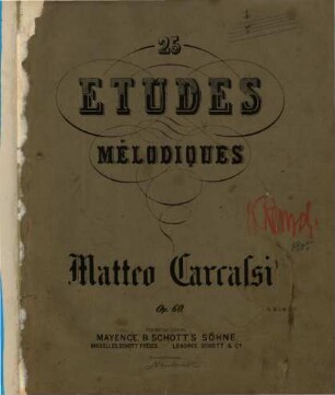 25 études mélodiques et progressives : op. 60 ; 1re suite de la méthode