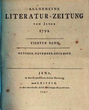 Allgemeine Literatur-Zeitung : ALZ ; auf das Jahr .... 1791, 4