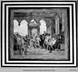 Graf Amadeus VI (der grüne Graf) stiftet den Annunziataorden (Santissima Annunziata) um 1362 - Conte Amedeo VI (il conte verde) nell'atto di istruire l'Ordine della SS. Annunziata, 1362