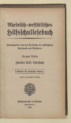 Teil 2 = Oberstufe, [Schülerband]: [Teil 2 = Oberstufe, [Schülerbd.]] : in 2 Teilen