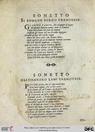Sonetto di romano Borgo Cremonese