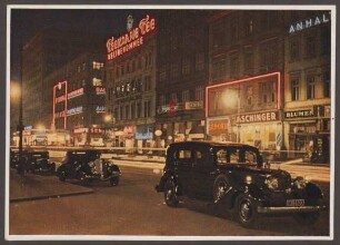 Ansichtskarte Nachtaufnahme "Saarlandstrasse"