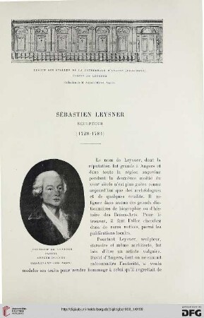 3. Pér. 39.1908: Sébastian Leysner, sculpteur (1728 - 1781)
