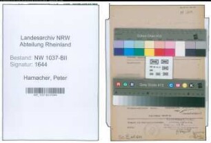 Entnazifizierung Peter Hamacher , geb. 29.08.1912 (Angestellter)