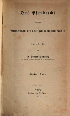 Das Pfandrecht nach den Grundsätzen des heutigen römischen Rechts, 2
