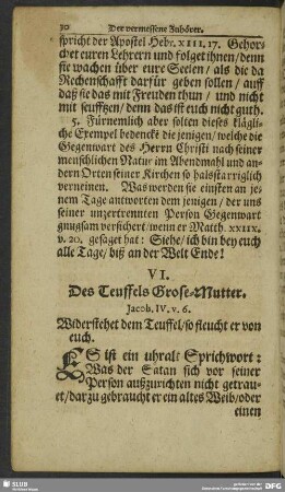 VI. Der Teuffels Grose-Mutter