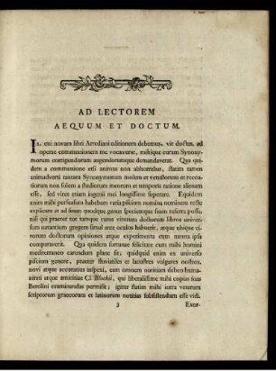 Ad Lectorem Aequum et Doctum