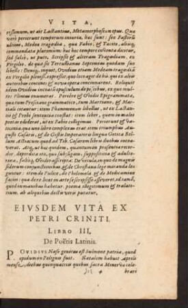 Eiusdem Vita Ex Petri Criniti Libro III.