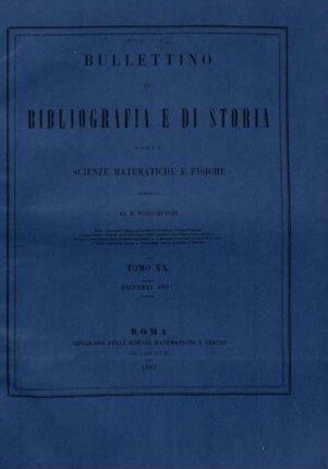 Tomo XX. Dicembre 1887.