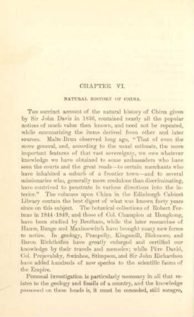 Chapter VI. Natural history of China