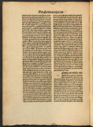 Prima gloria corporis erit euidentissima claritas - Quinta gloria corporis erit celestis habitatio