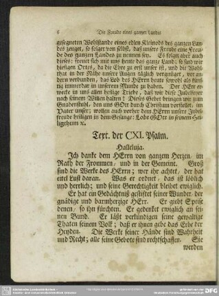Text. der CXI. Psalm