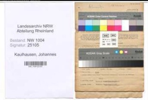 Entnazifizierung Johannes Kaulhausen , geb. 18.03.1879 (Schneider)