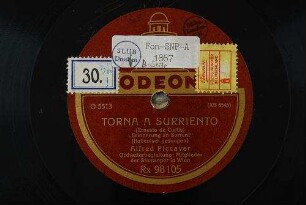 Torna a Surriento : "Erinnerung an Sorrent" / (Ernesto de Curtis)