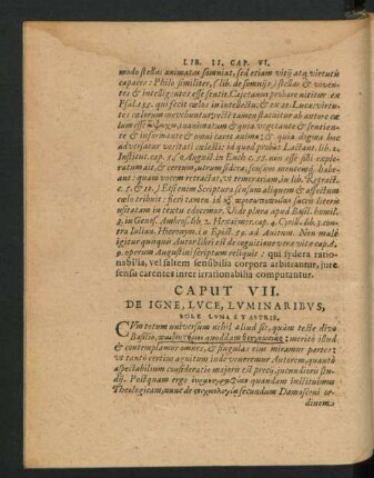 Caput VII. De Igne, Luce, Luminaribus, Sole Luna Et Astris.