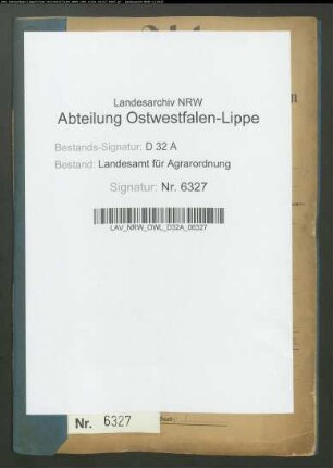 Große Senne, Krs. Paderborn. Regulierung