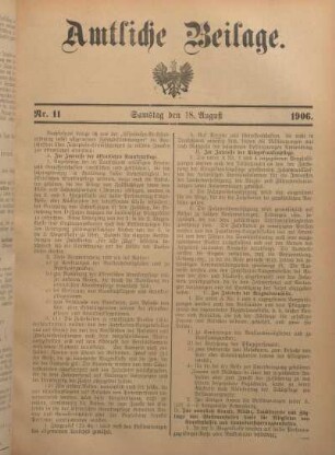 11: Beilage vom Samstag, 18. August 1906
