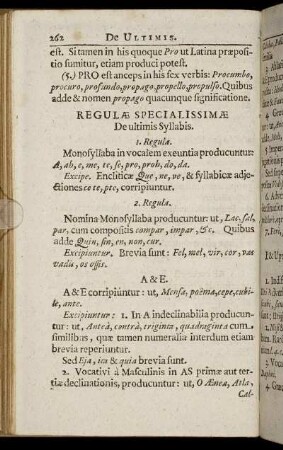 Regulæ Specialissimæ De ultimis Syllabis.