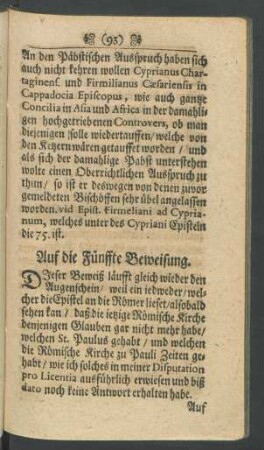 Auf die Fünffte Beweisung