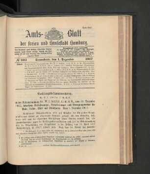 No. 303, 1. Dezember 1917