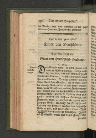 Das neunte Hauptstück. Staat von Deutschland.