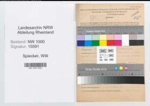 Entnazifizierung Willi Spiecker, geb. 06.05.1913 (Kaufmann)