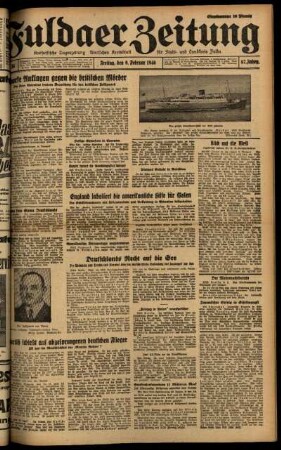 Ausgabe vom Freitag, den 09. Februar 1940.
